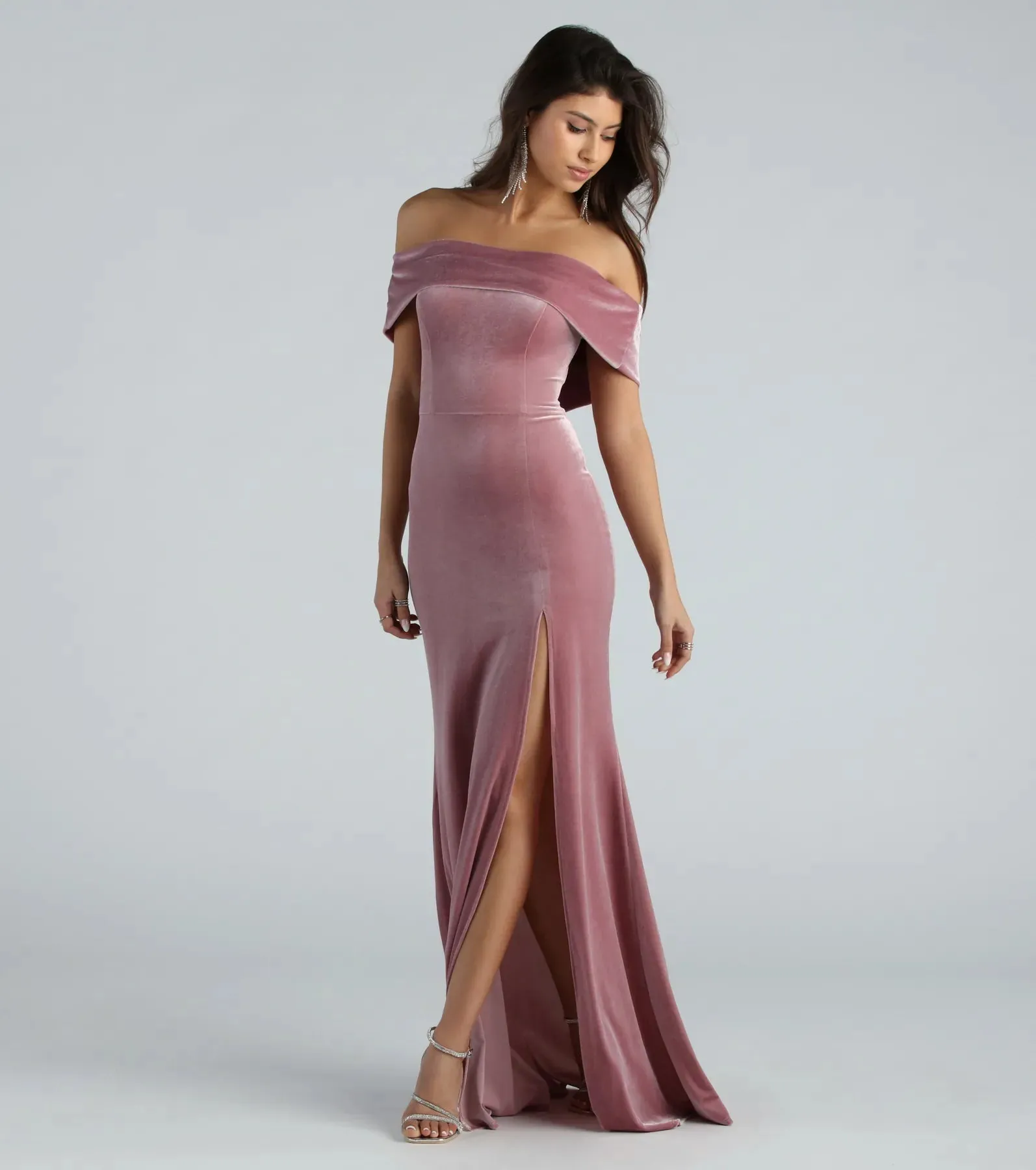 Jane Formal Velvet Off-The-Shoulder Dress