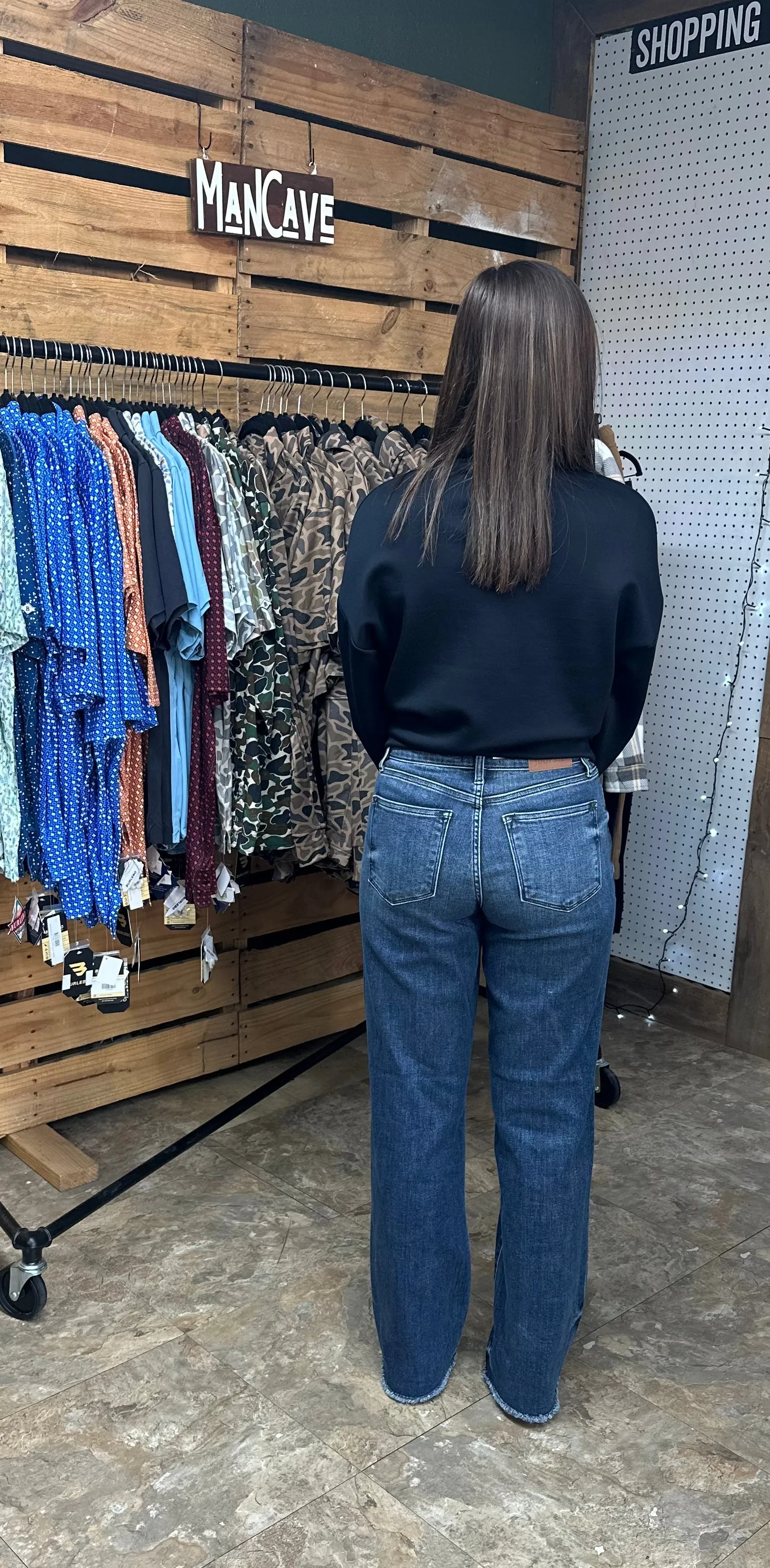 Judy Blue Mid Rise Wide Crop Jeans