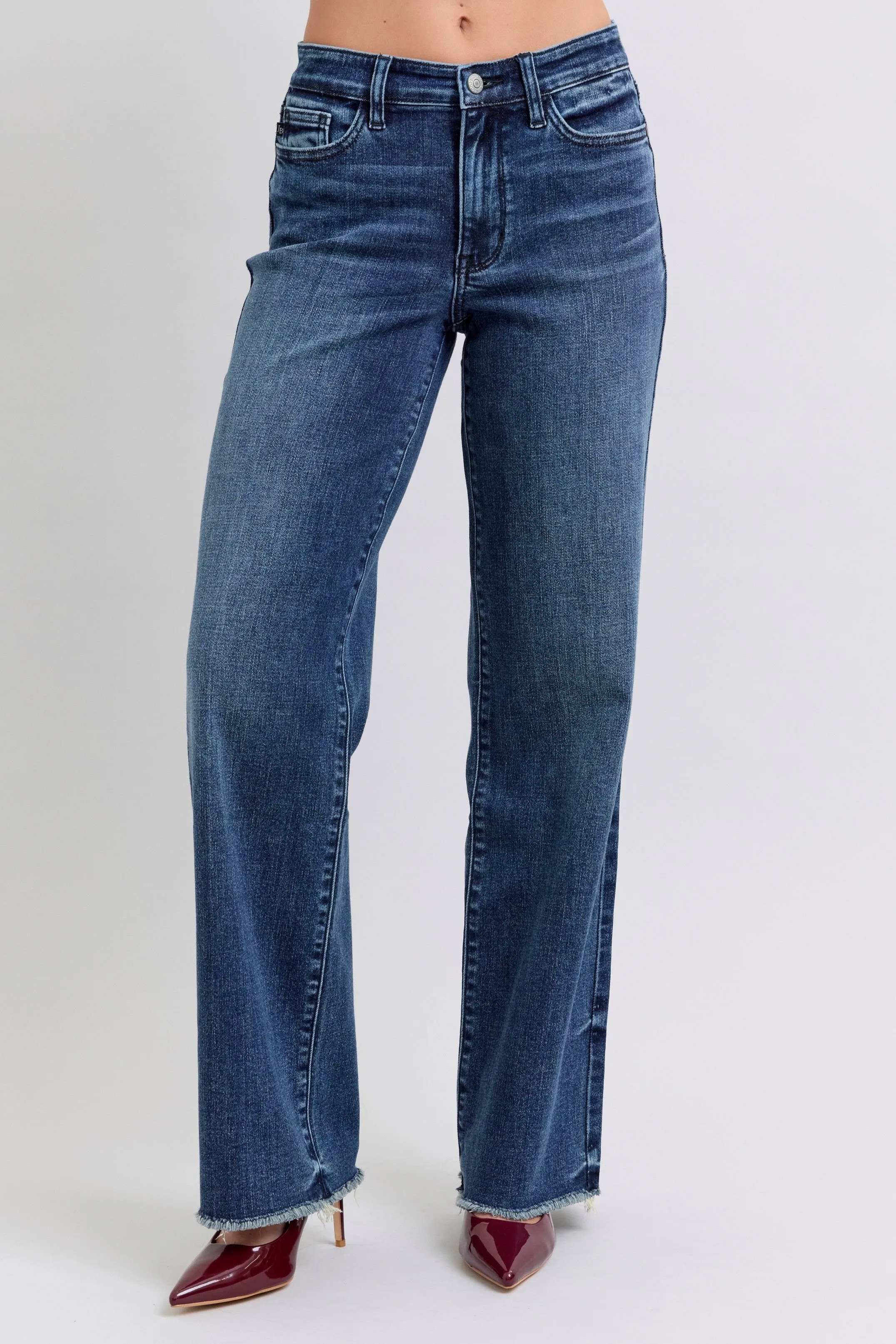 Judy Blue Mid Rise Wide Leg w/Tint Jean