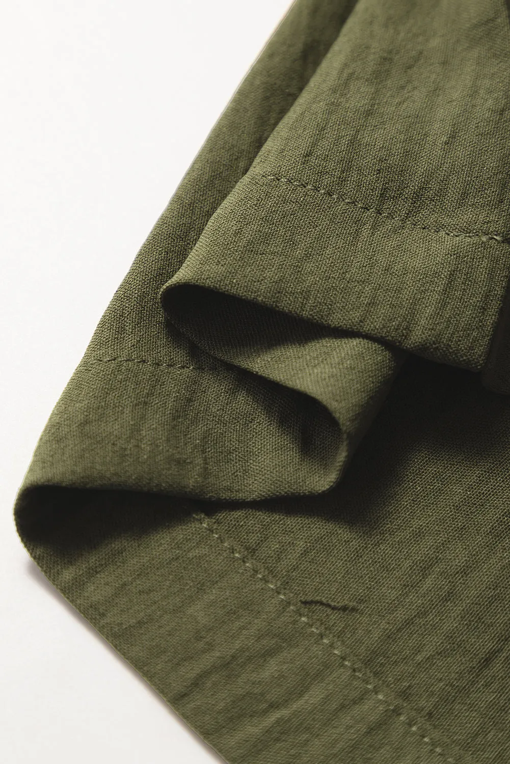 Jungle Green Solid Color Buttoned Straight Leg Overall