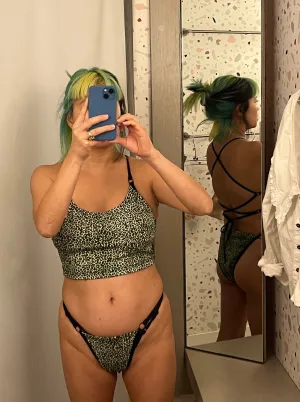 Kayleigh Peddie: Romi Bikini Bottom - Green Leopard