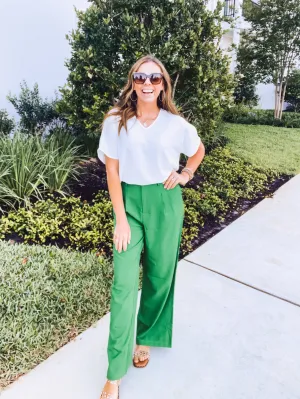 Kelly Green Straight Leg Trouser
