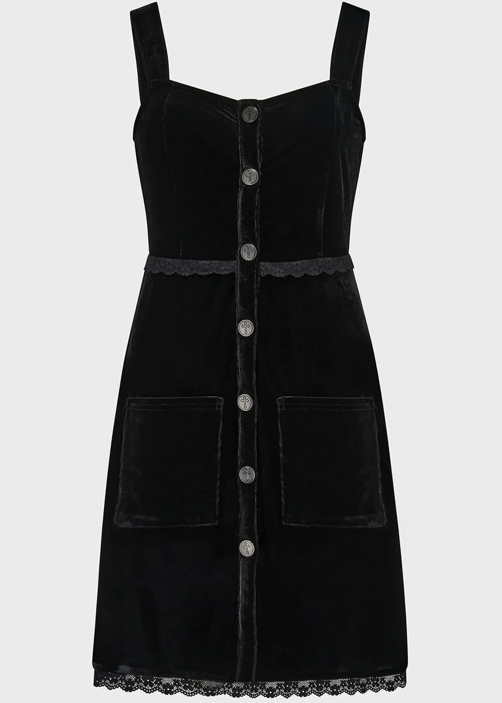 Killstar Ephemorose Velvet Dress Black