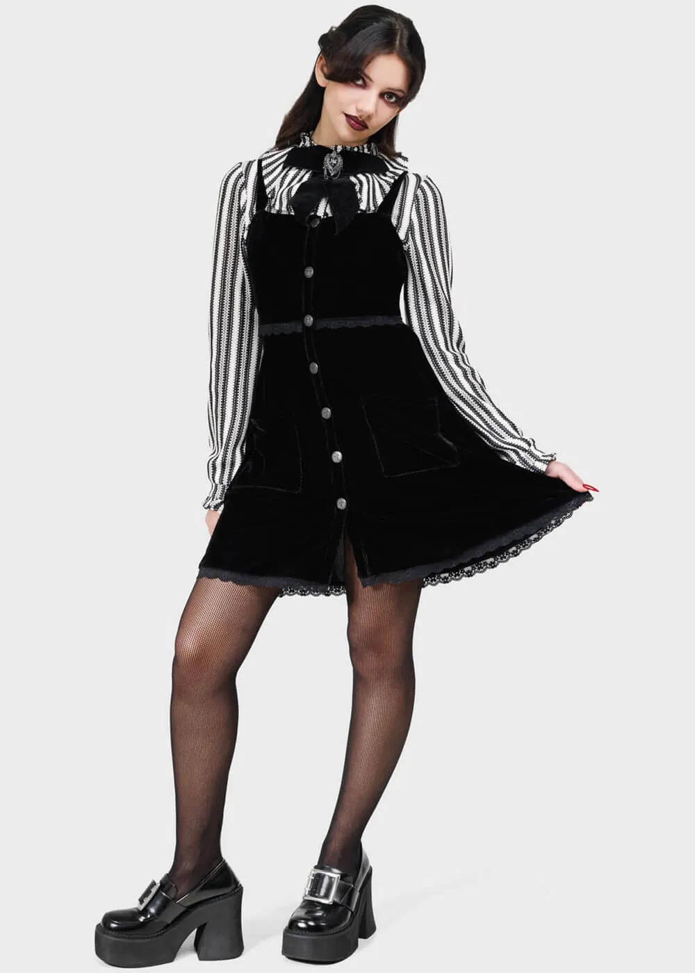 Killstar Ephemorose Velvet Dress Black