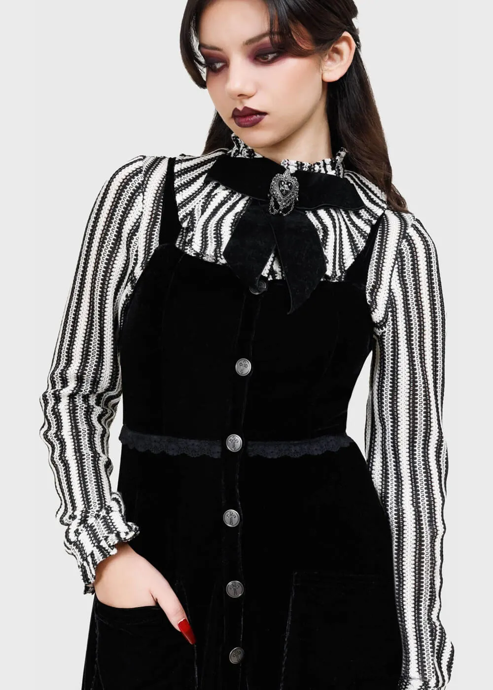 Killstar Ephemorose Velvet Dress Black