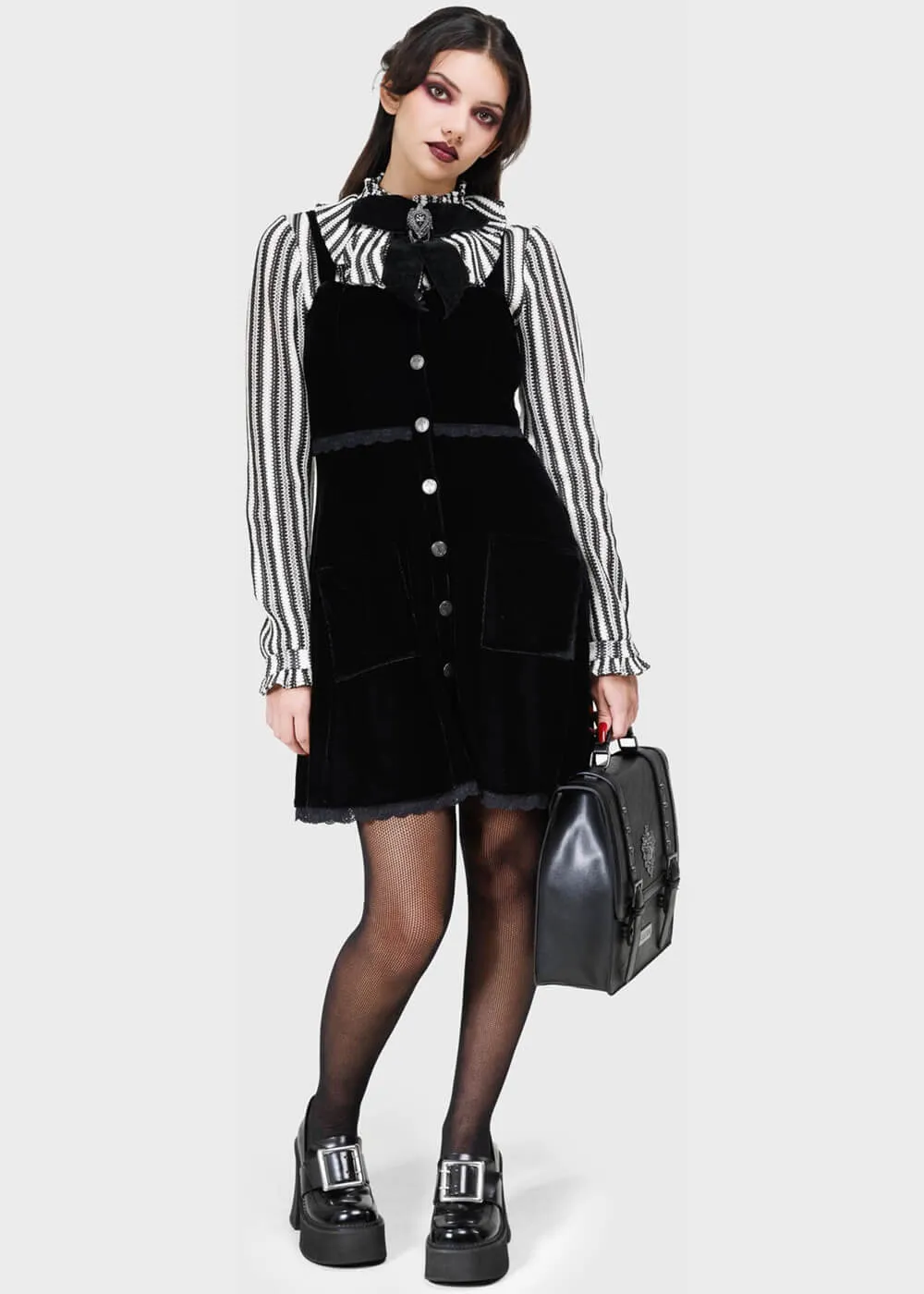 Killstar Ephemorose Velvet Dress Black