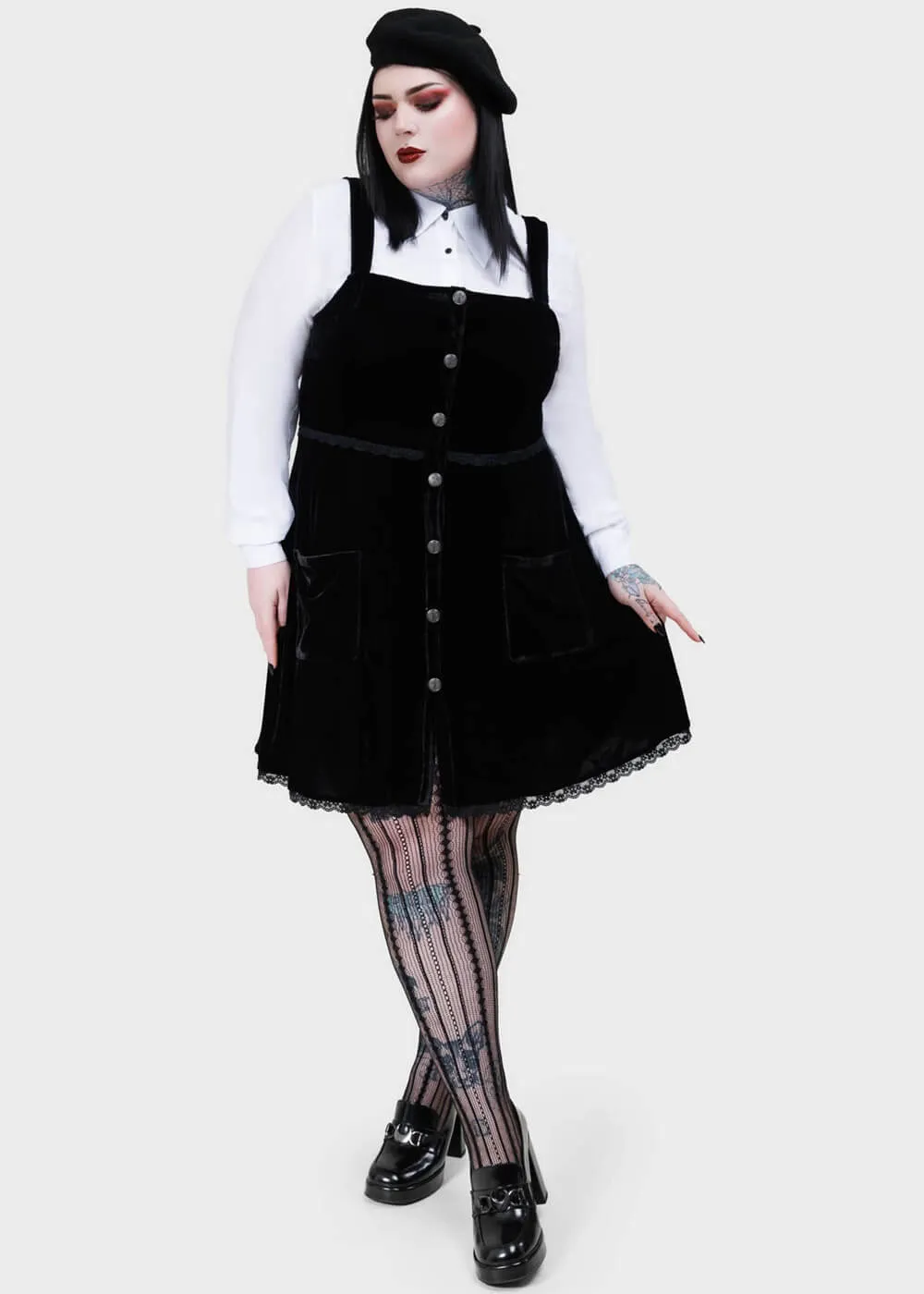 Killstar Ephemorose Velvet Dress Black