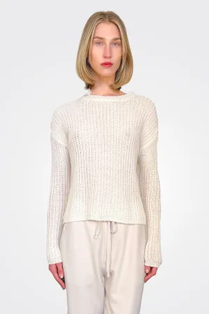 Knit Crewneck Cashmere Sweater - White