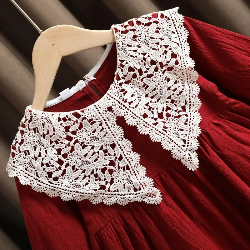 Lace Long Sleeve Toddler Dress for Baby Girl