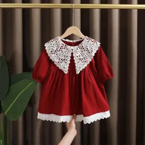 Lace Long Sleeve Toddler Dress for Baby Girl