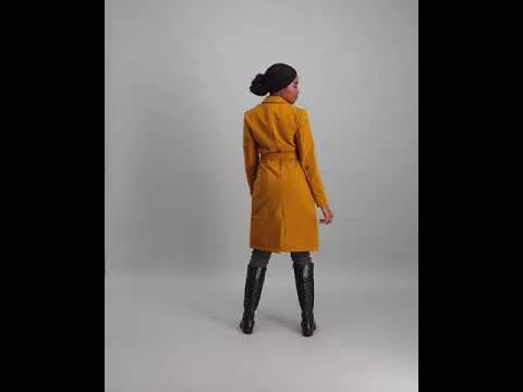 Ladies Belted Long Sleeve Jacket - Gold