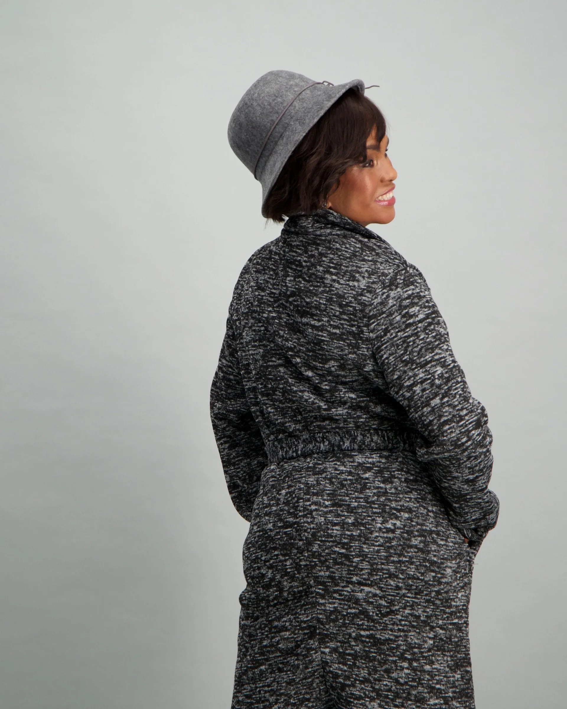 Ladies Jacket with Panels - Grey Melange