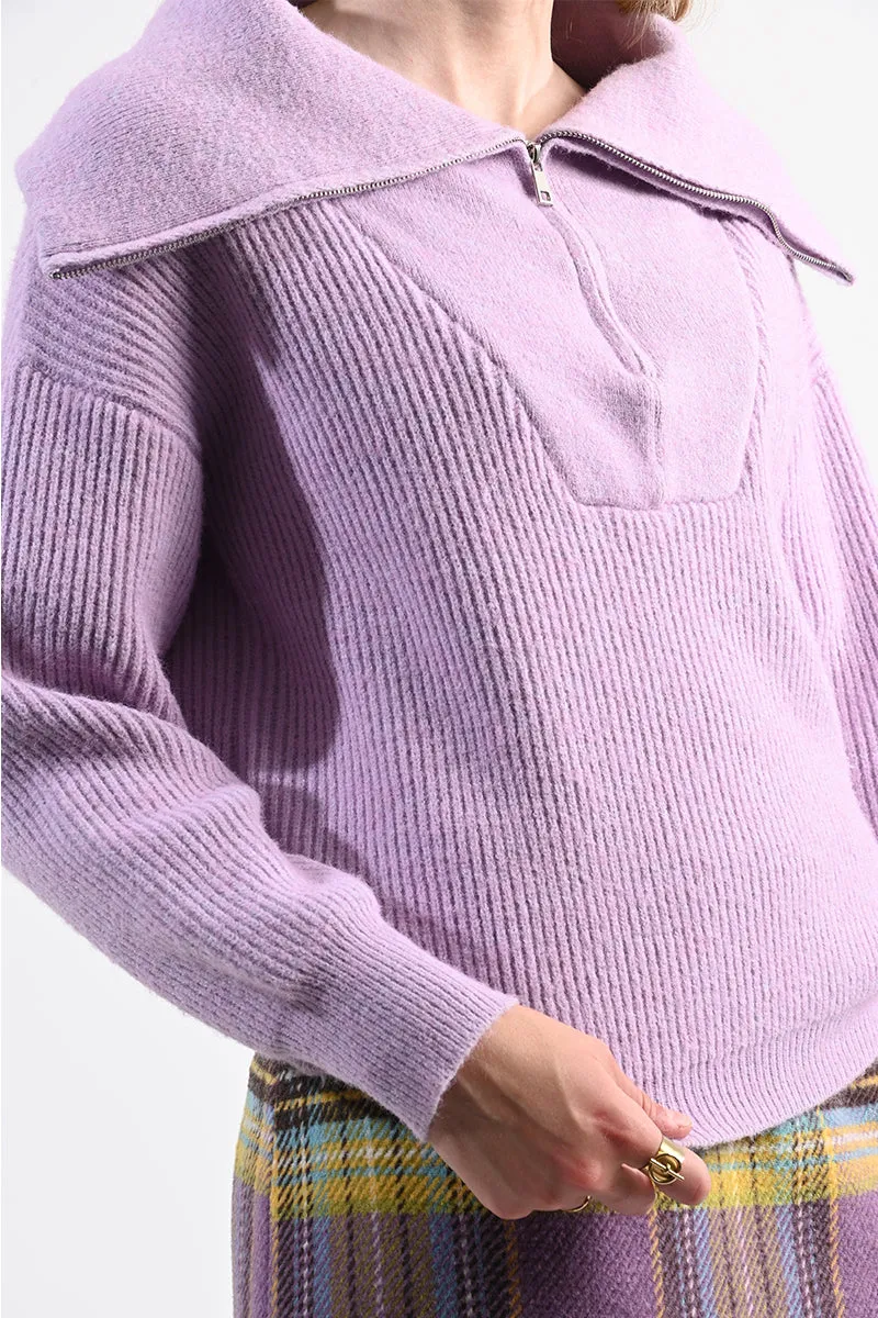 Ladies Zip Turtleneck Sweater