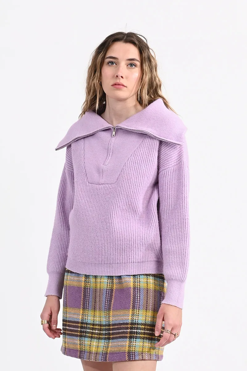 Ladies Zip Turtleneck Sweater