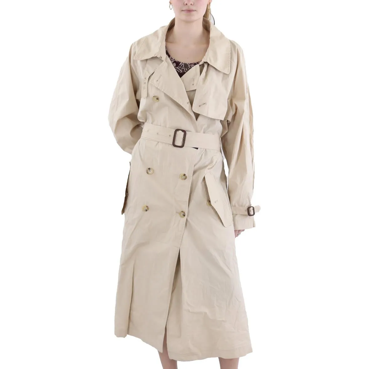 Lauren Ralph Lauren Womens Belted Long Trench Coat