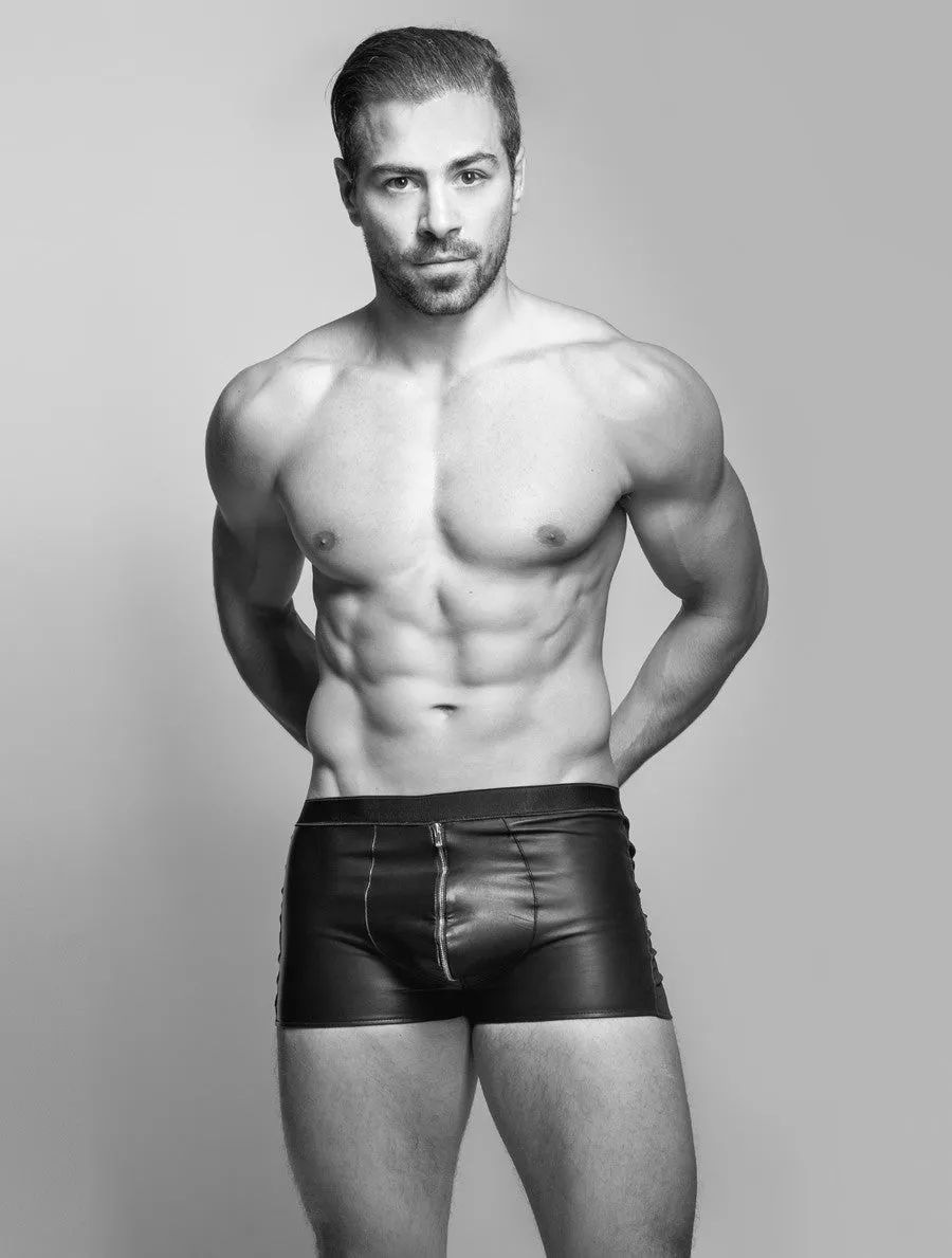 Leather Lined Zip Fitted Boxers
