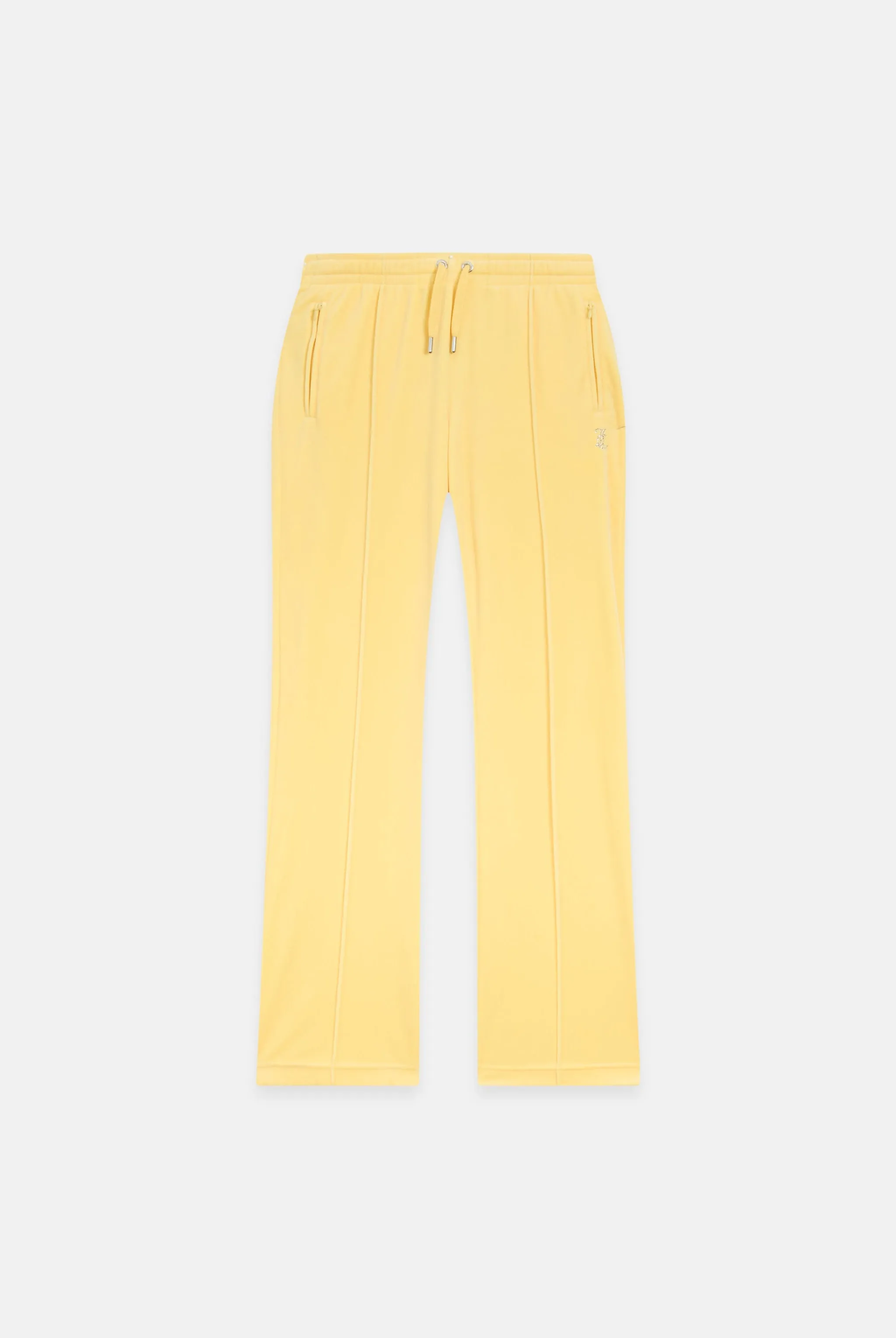 LEMON DROP VELOUR DIAMANTÉ TRACKSUIT BOTTOM