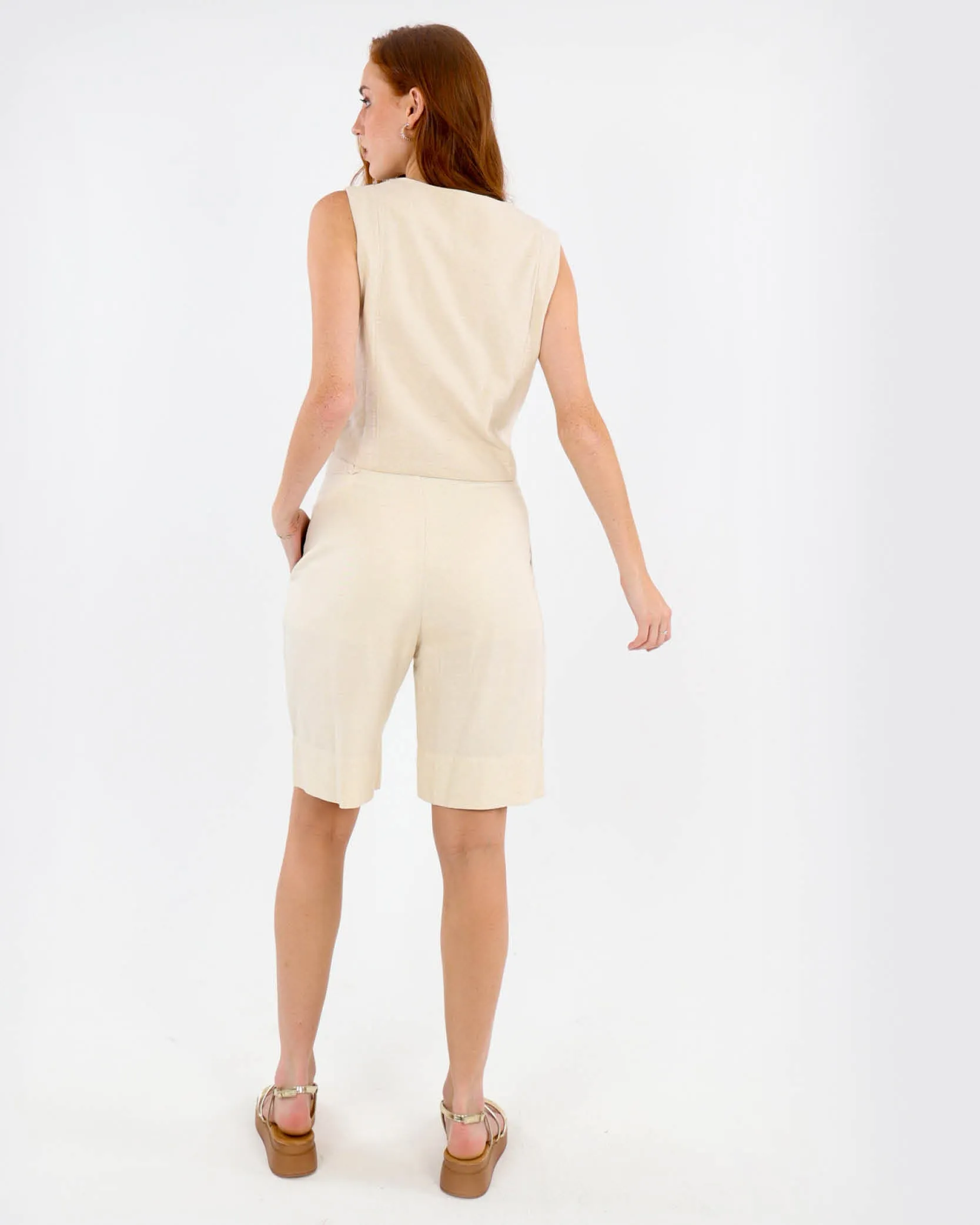 Linen Blend Lined Waistcoat