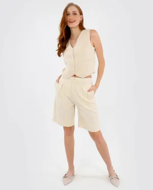 Linen Blend Lined Waistcoat