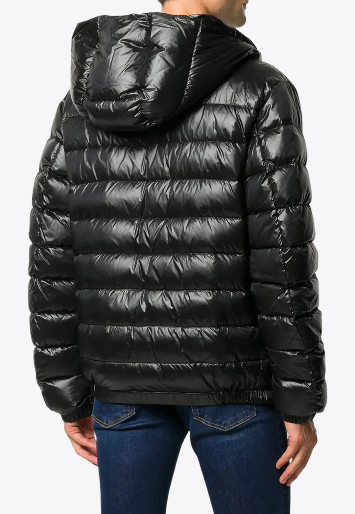 Logo Patch Padded Hooded Jacket