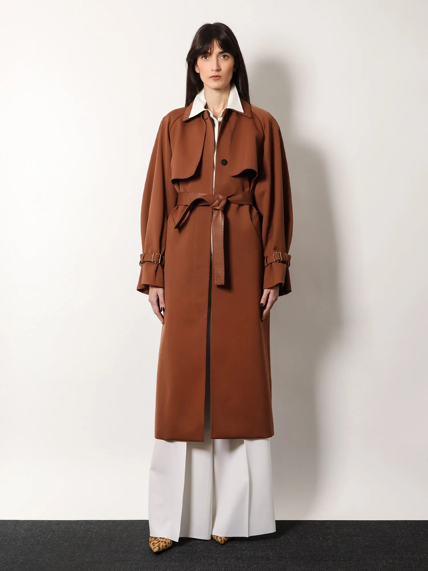 Max Mara Cosimo Oversize Wool Blend Coat With Water Repellent Effect
