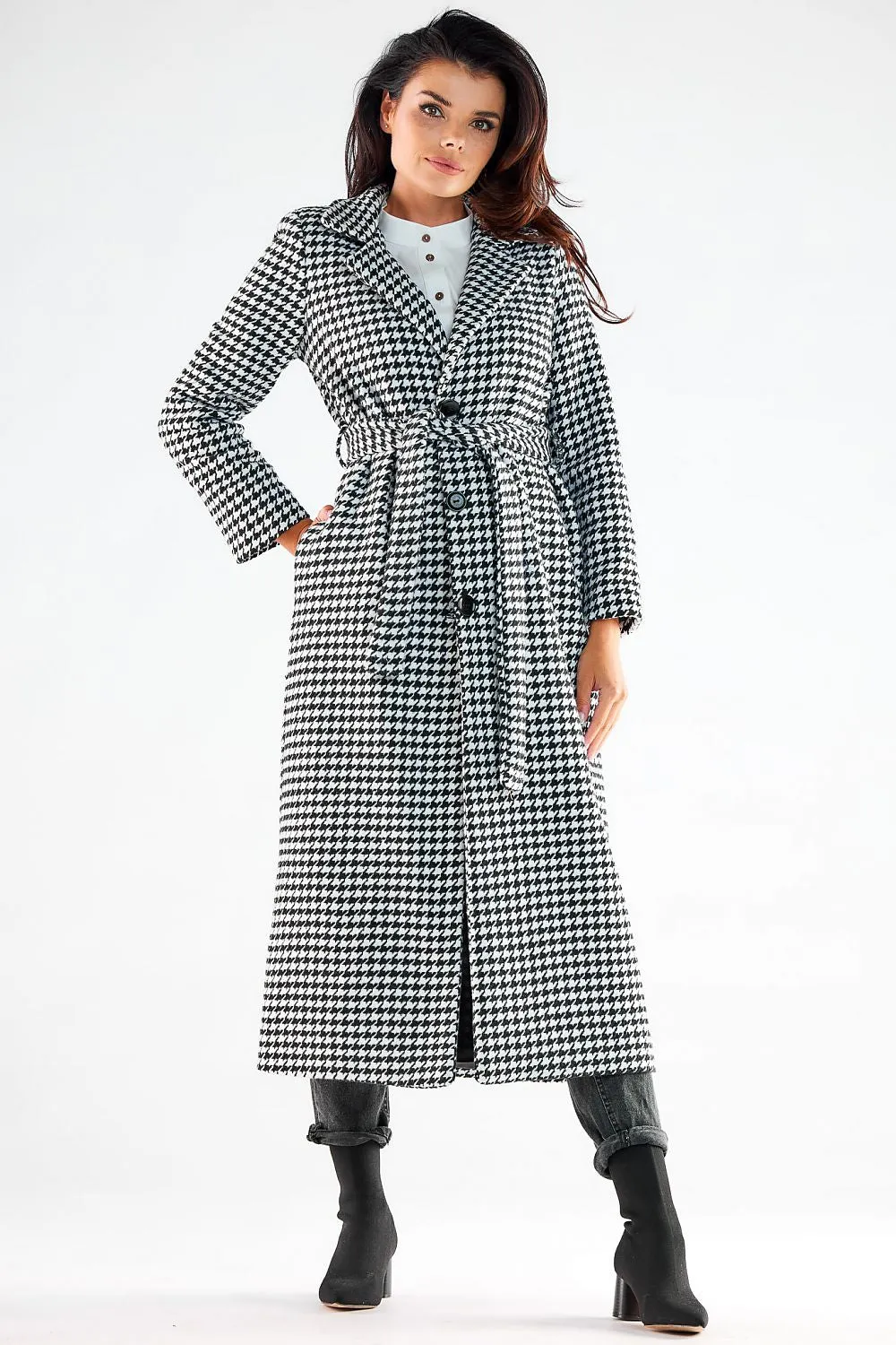 Maxi Belted Coat with Straight Cut