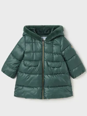 Mayoral Toddler Girl Long Padded Coat  - Green