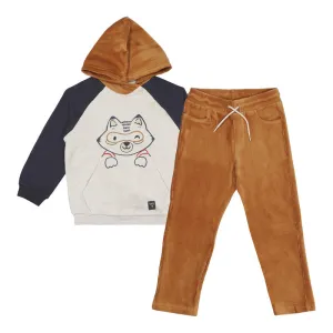 Mayoral Yellow & Grey Corduroy Trouser Set