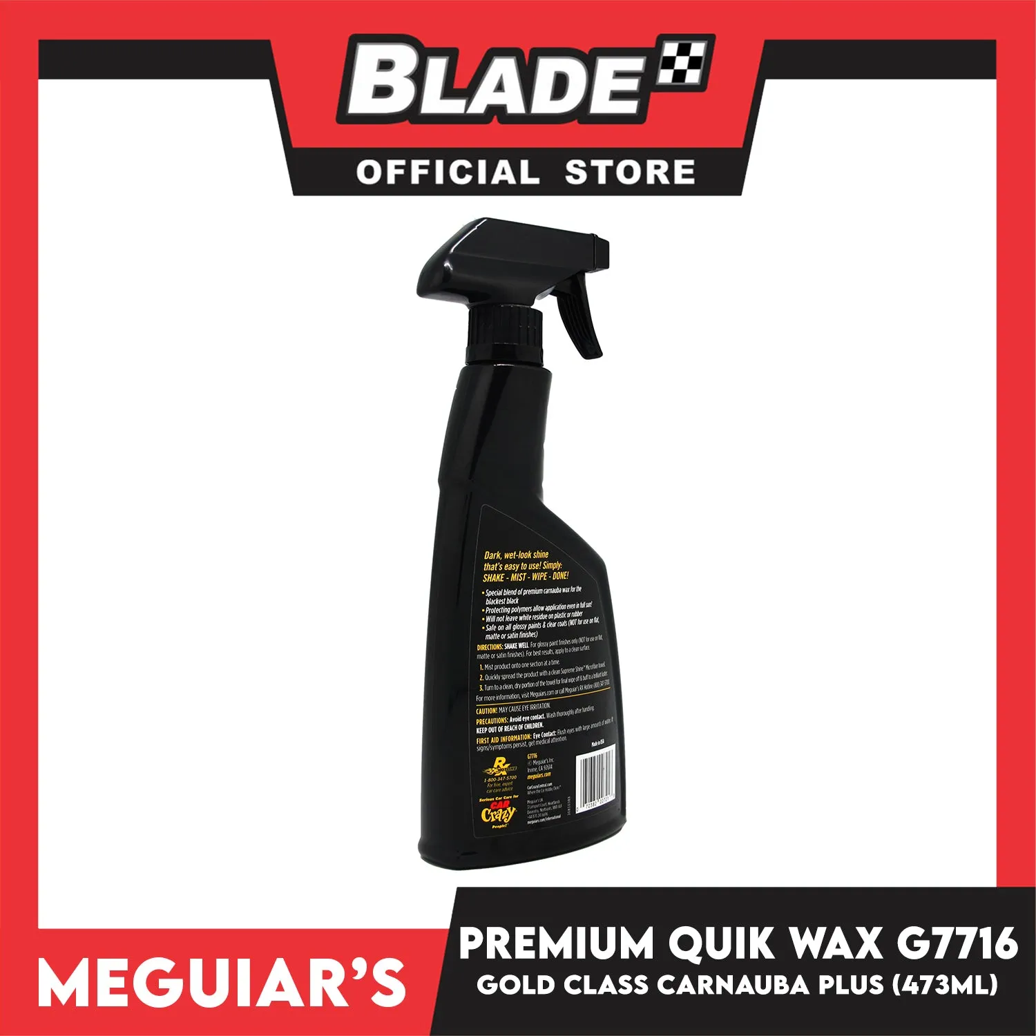 Meguiar's Gold Class Carnauba Plus Quik Wax G7716 473mL