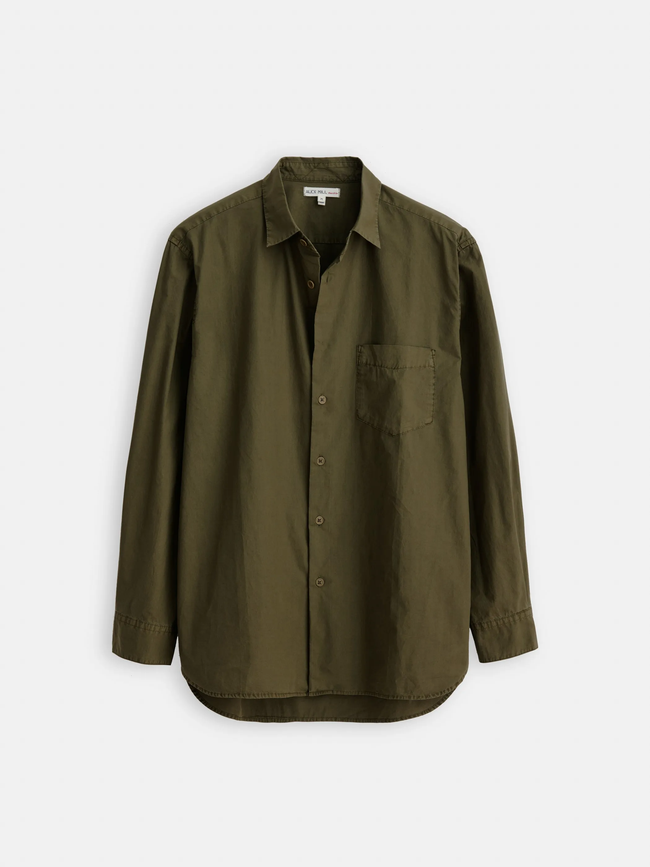 Men | Easy Shirt | Cotton Poplin Military Olive