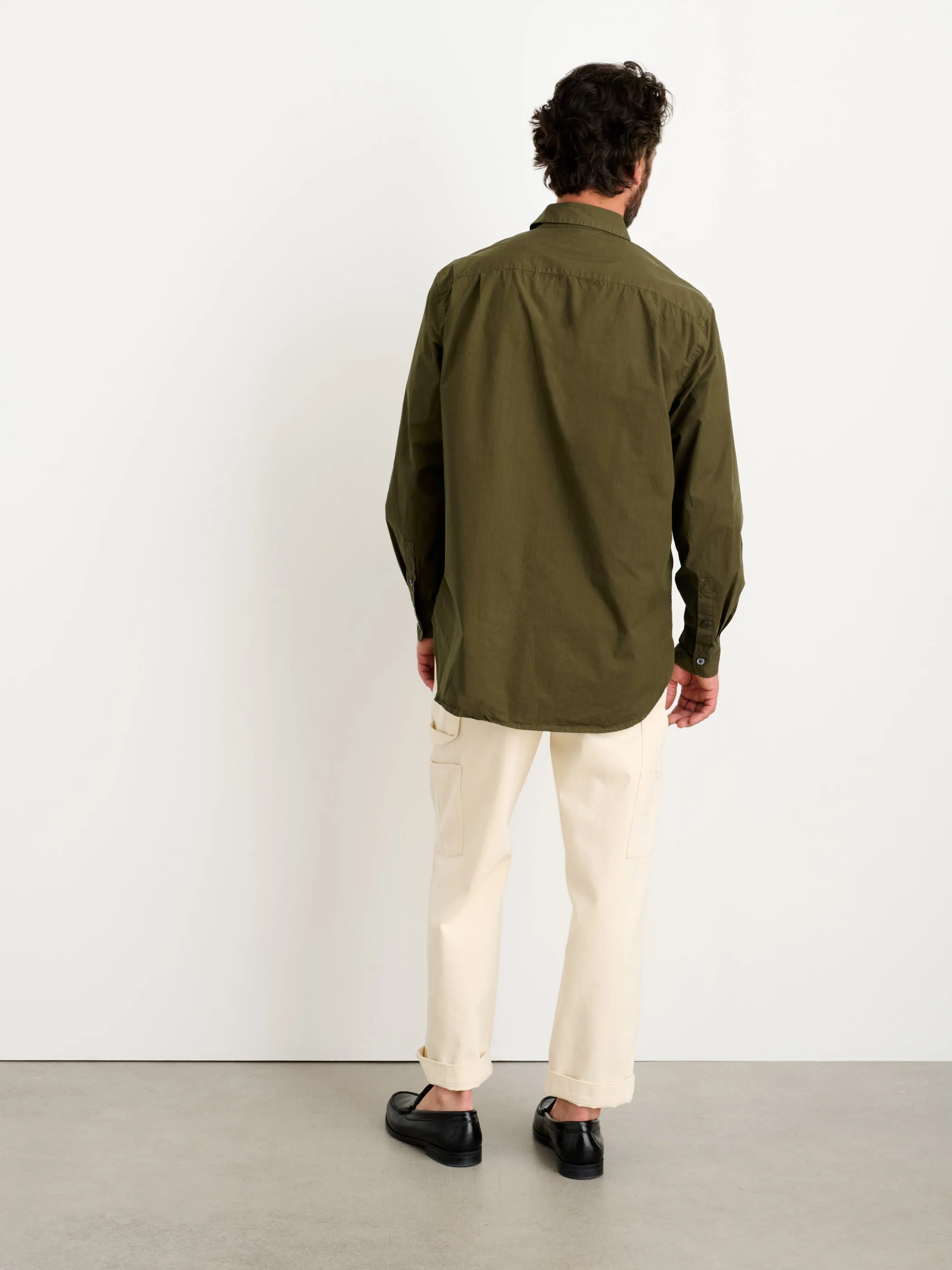 Men | Easy Shirt | Cotton Poplin Military Olive