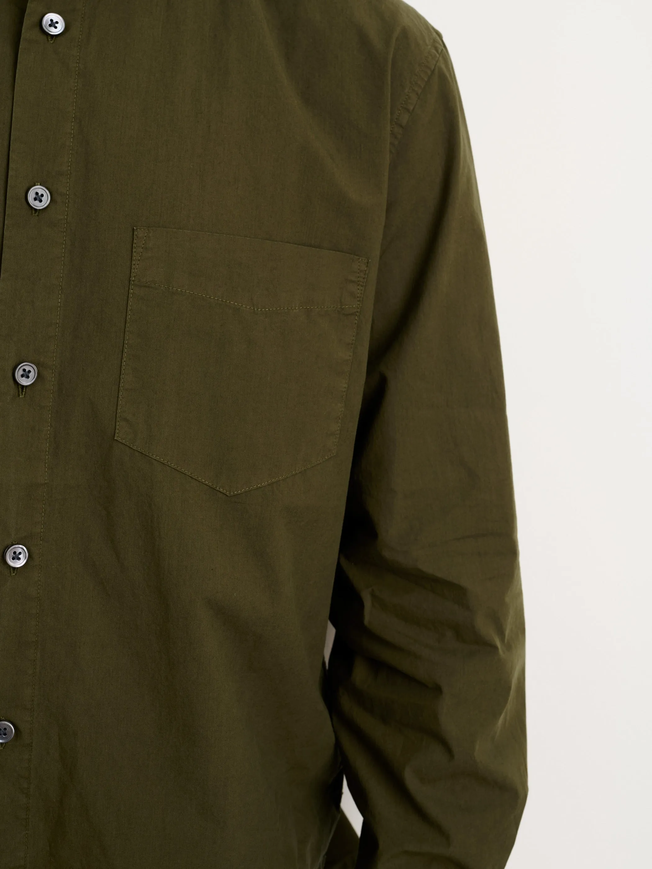 Men | Easy Shirt | Cotton Poplin Military Olive