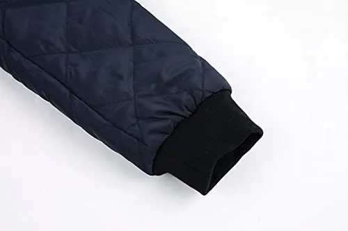 Mens Bomber Jackets Diamond Quilted Fall Winter Thermal Varsity Lightweight Coat