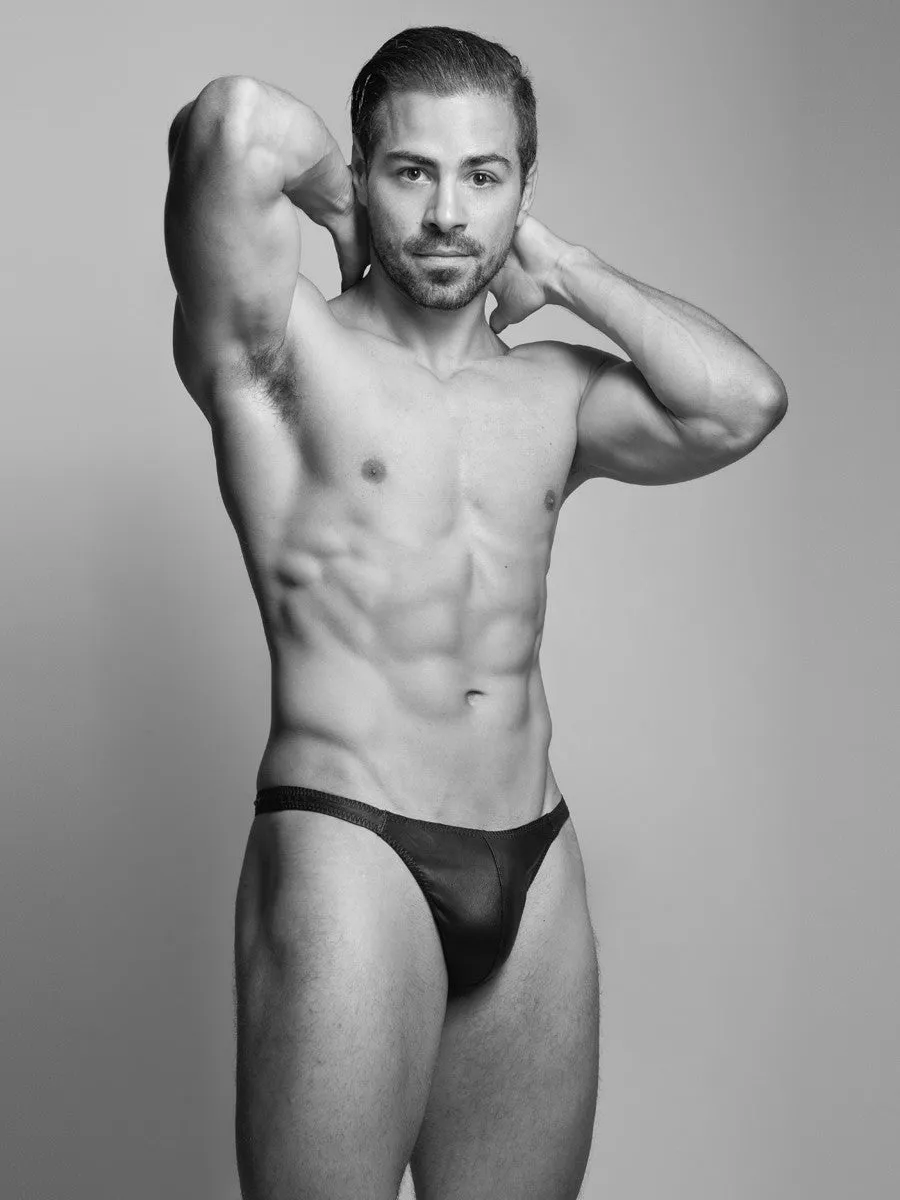 Men's Leather Lined Thong Black Edition