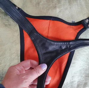 Men's Leather Lined Thong Black Edition