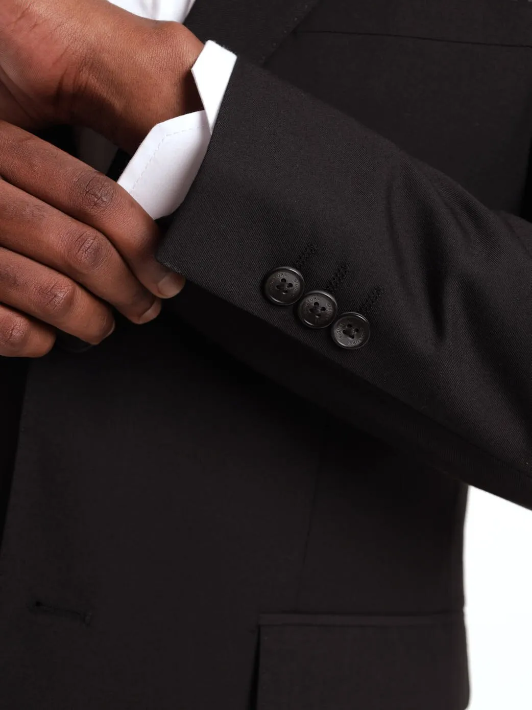 Men's Regular Fit Viscose Blend Suit Jacket - Black