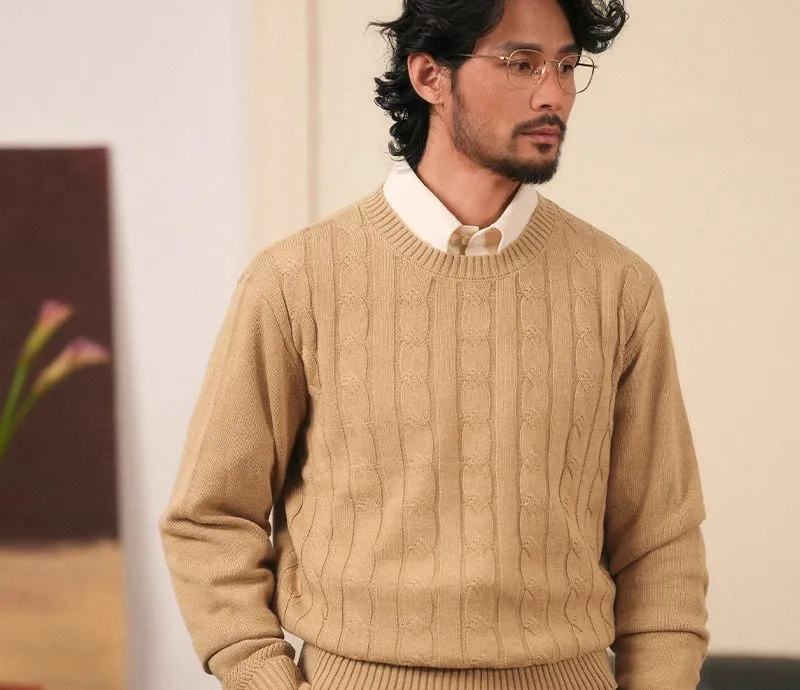 Merino Wool Cable Knit Sweater