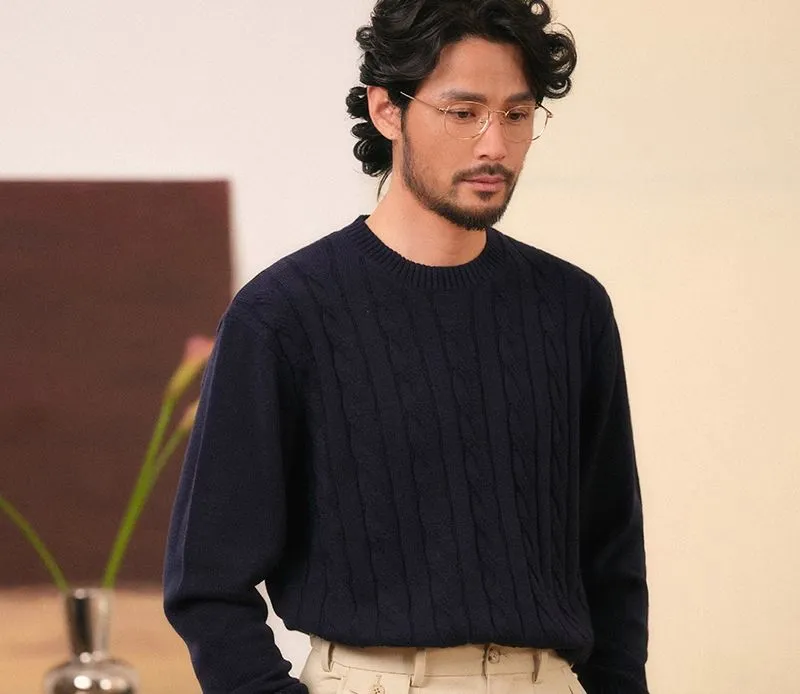 Merino Wool Cable Knit Sweater
