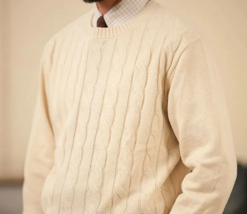 Merino Wool Cable Knit Sweater