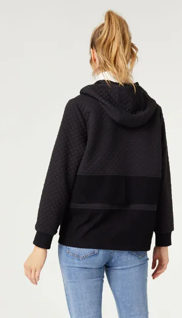 Mia Quilted Button Front Top with Corduroy Detail
