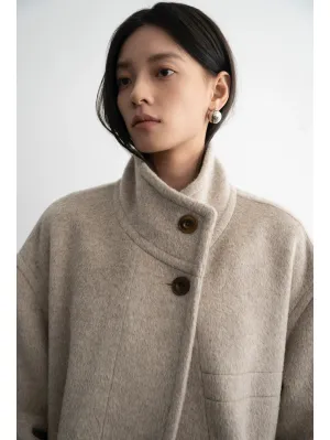 Mid-Length Stand Collar Coat