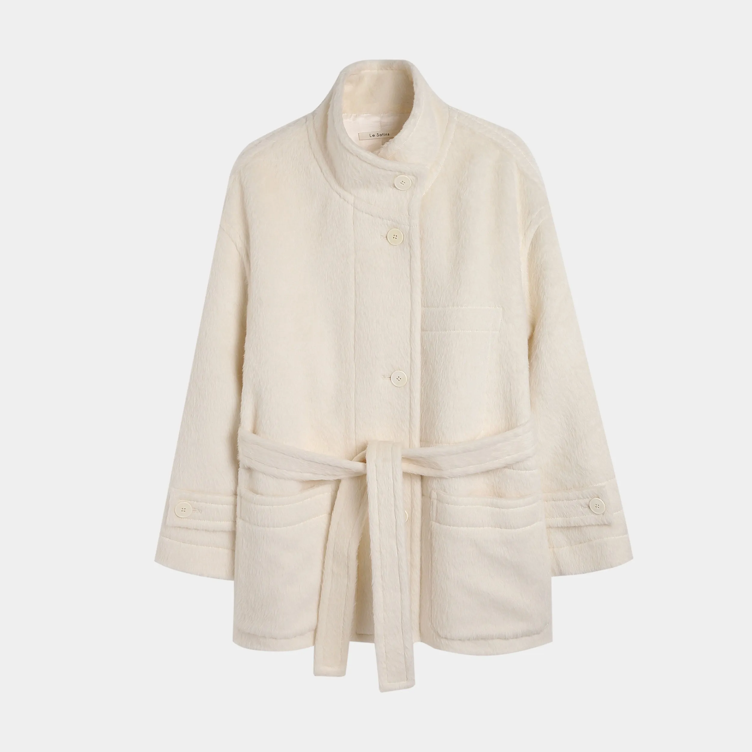 Mid-Length Stand Collar Coat