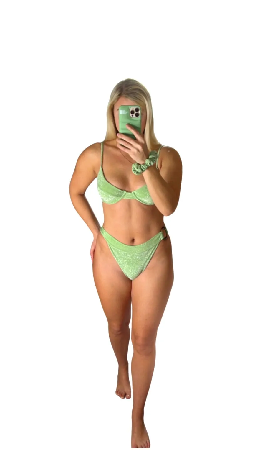 Mid Rise Ring Bottom- Matcha Sparkle