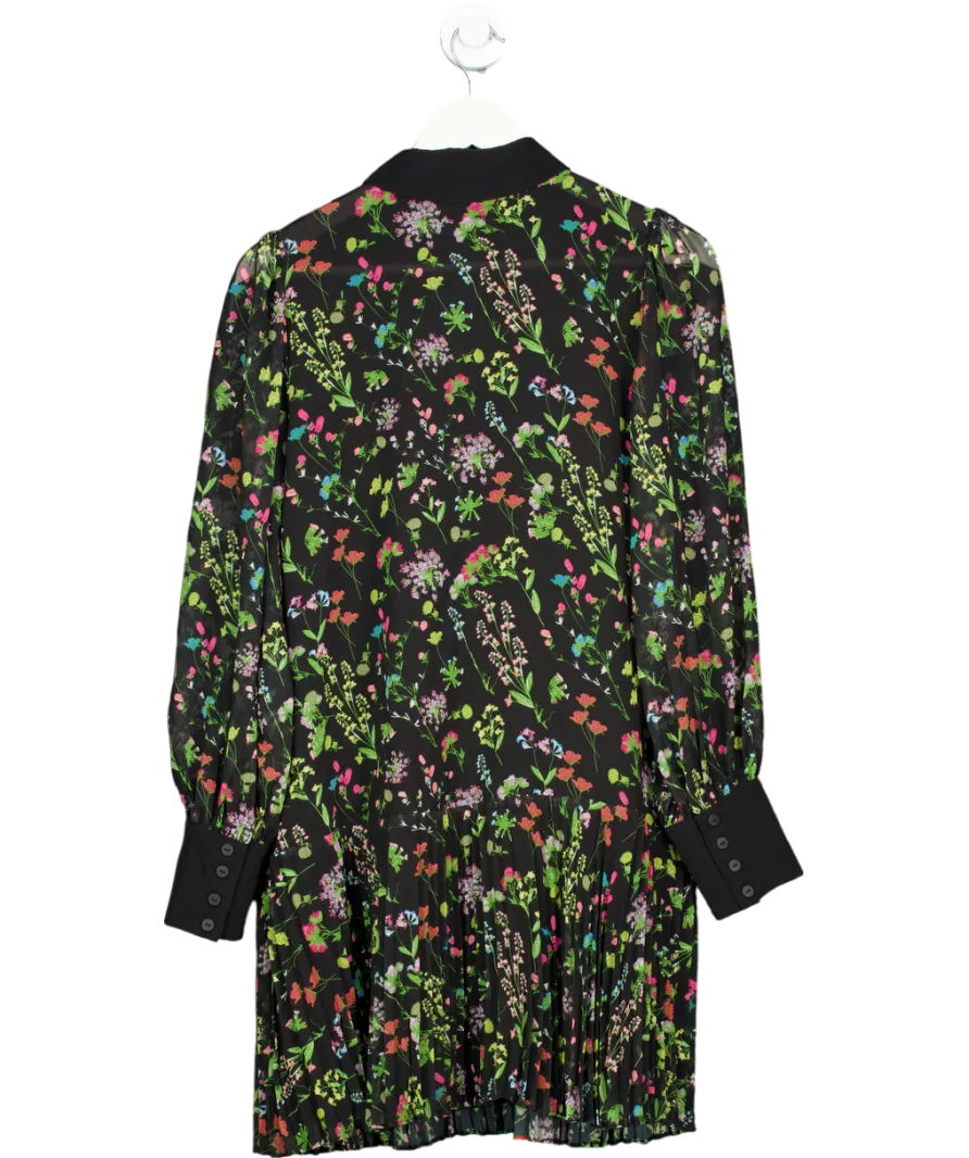 Mint Velvet Black Floral Mini Shirt Smock Dress UK M