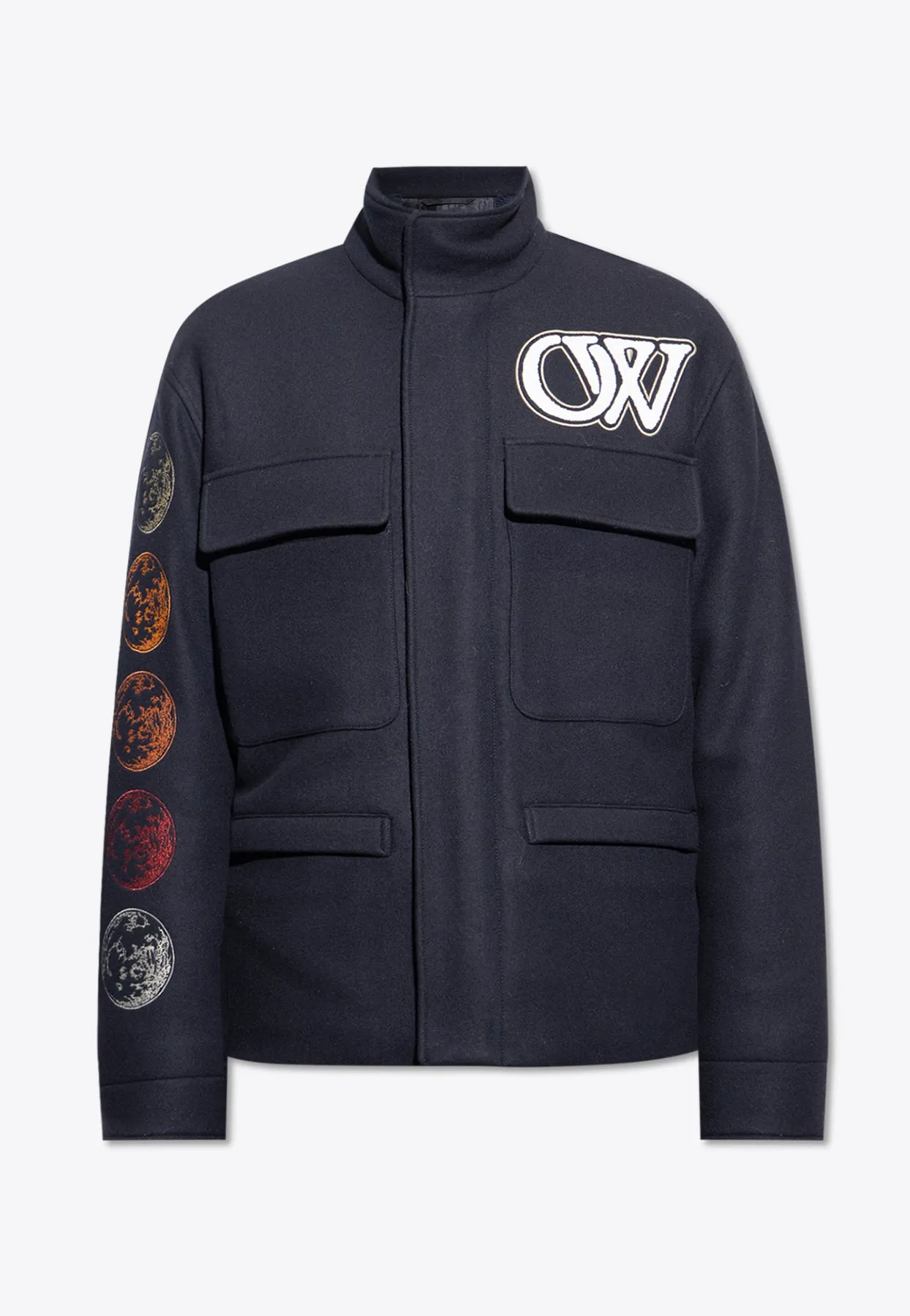 Moon Phase Varsity Padded Jacket
