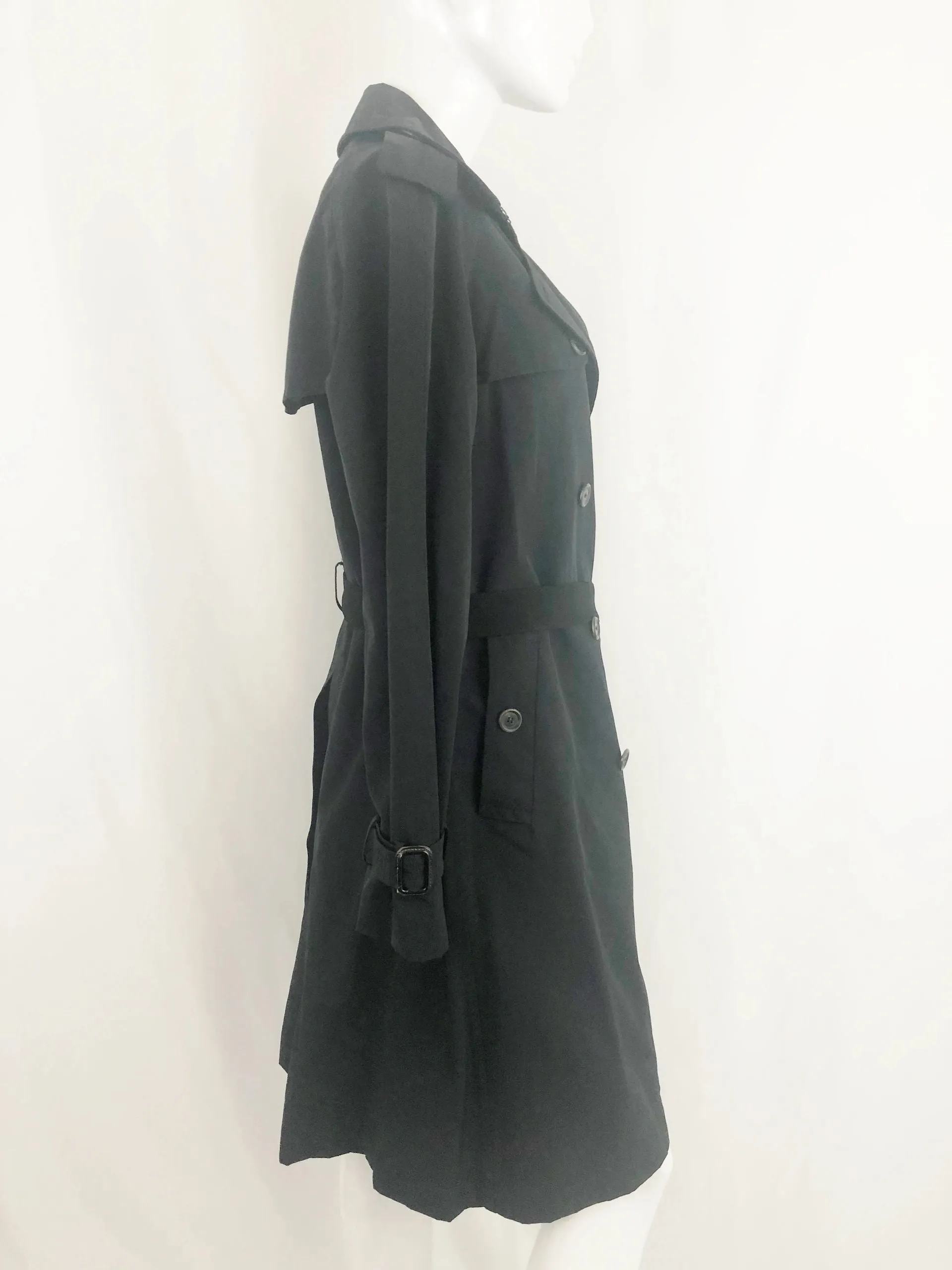 Moschino Black Belted Trench Coat Size 12
