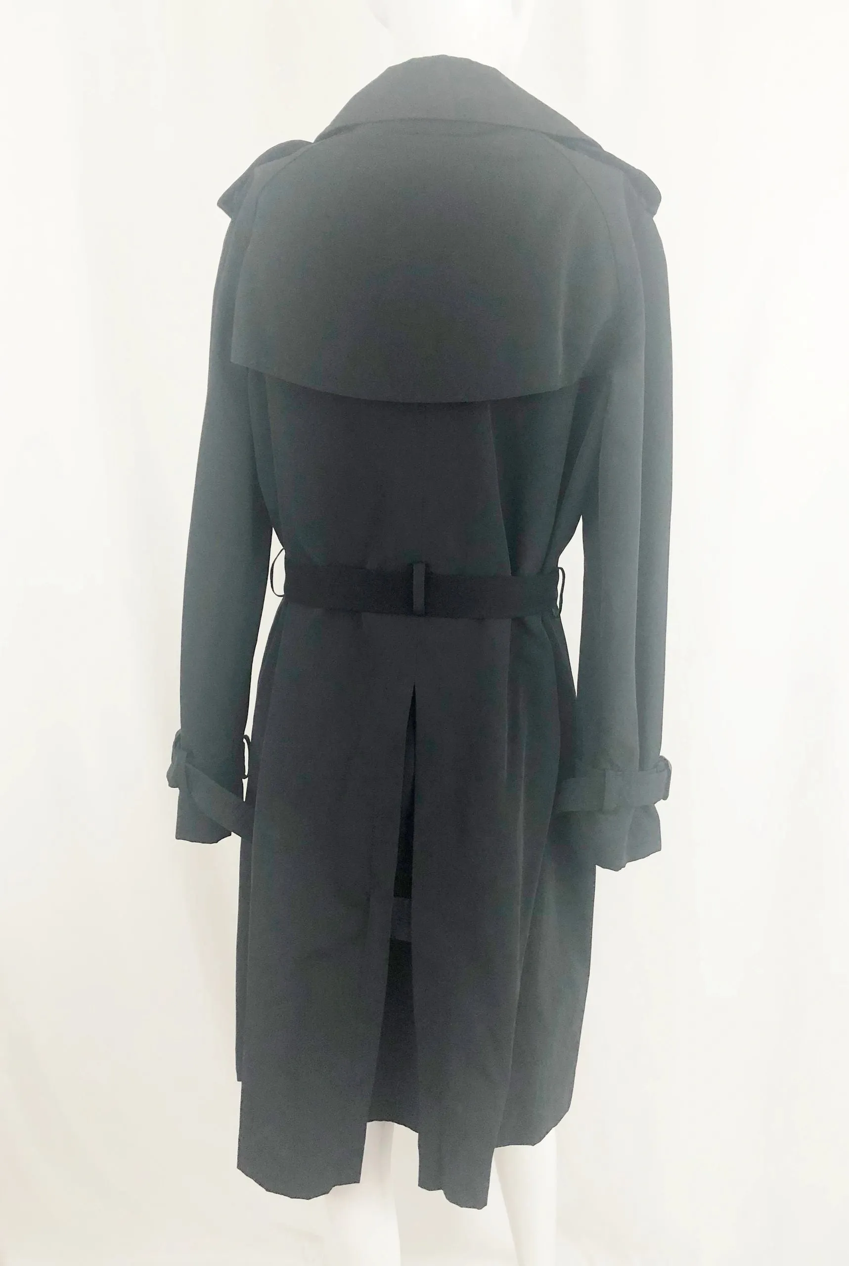 Moschino Black Belted Trench Coat Size 12