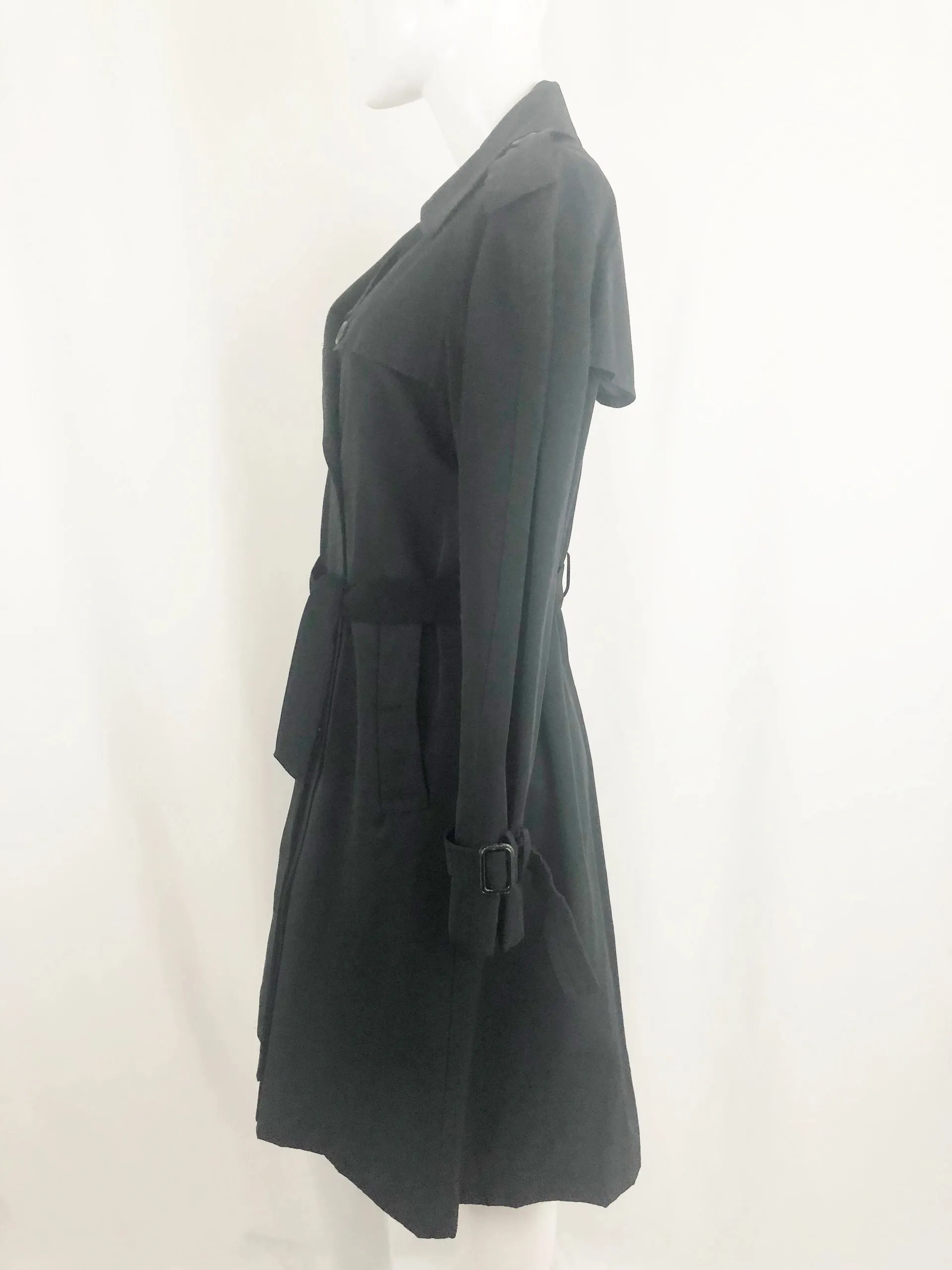 Moschino Black Belted Trench Coat Size 12