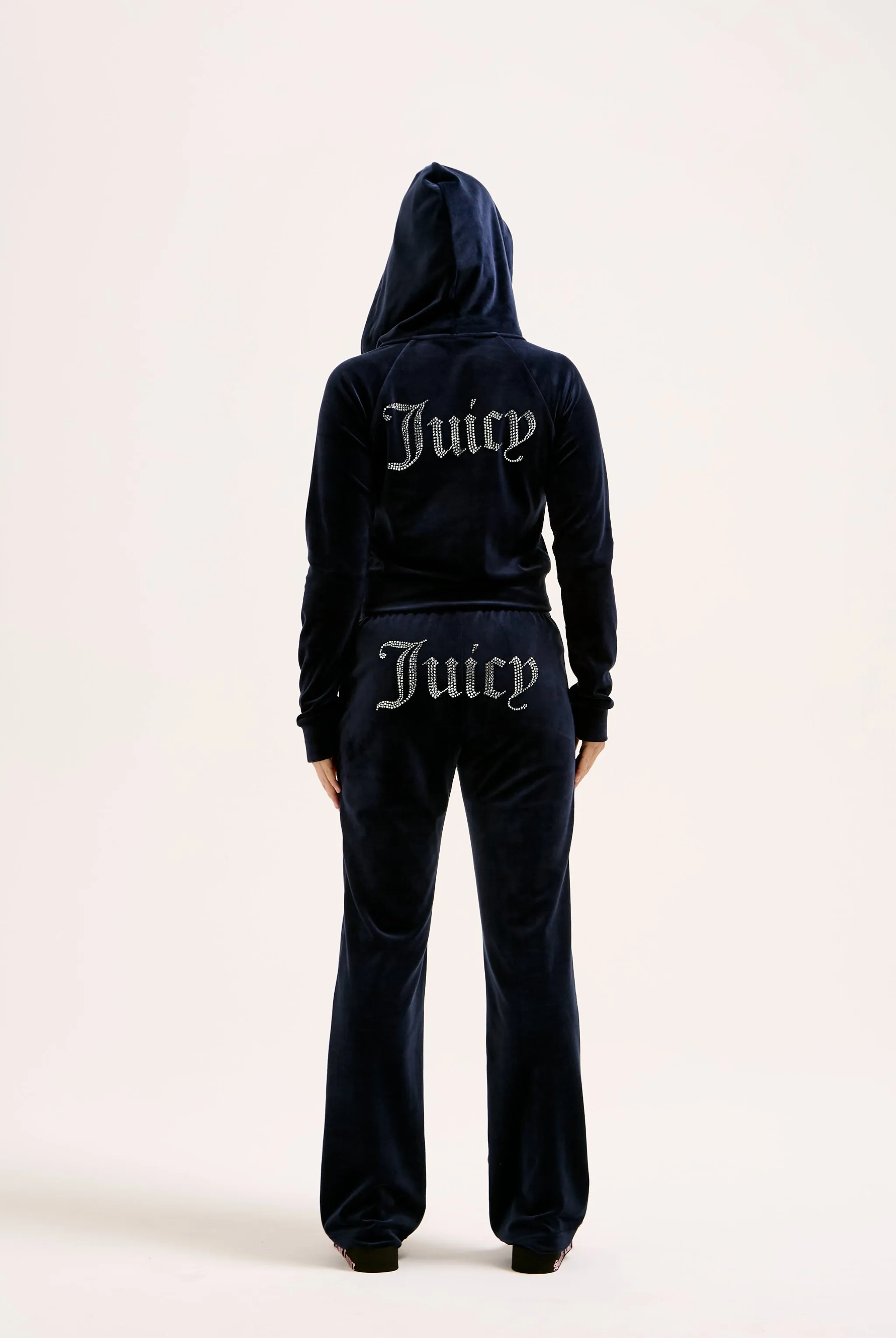 NIGHT SKY VELOUR DIAMANTÉ TRACKSUIT BOTTOM
