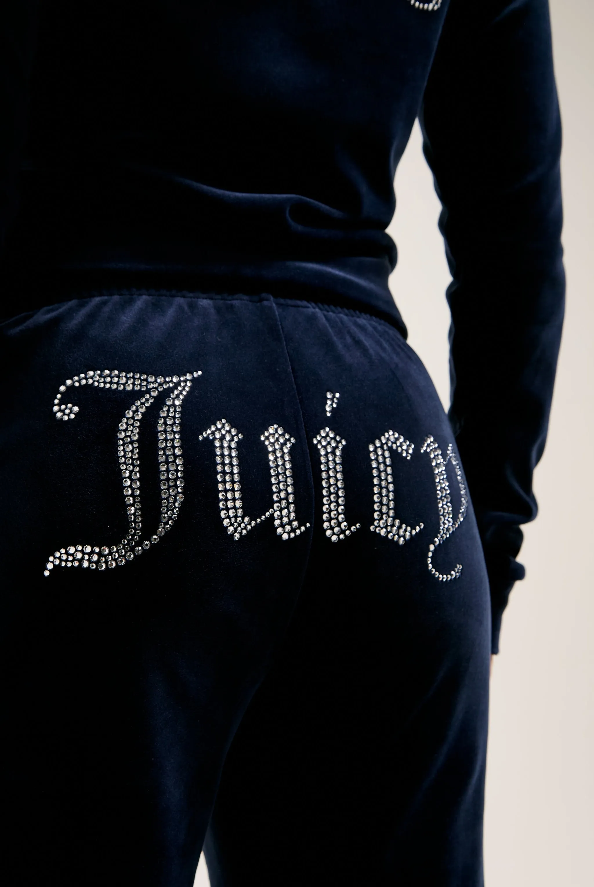 NIGHT SKY VELOUR DIAMANTÉ TRACKSUIT BOTTOM